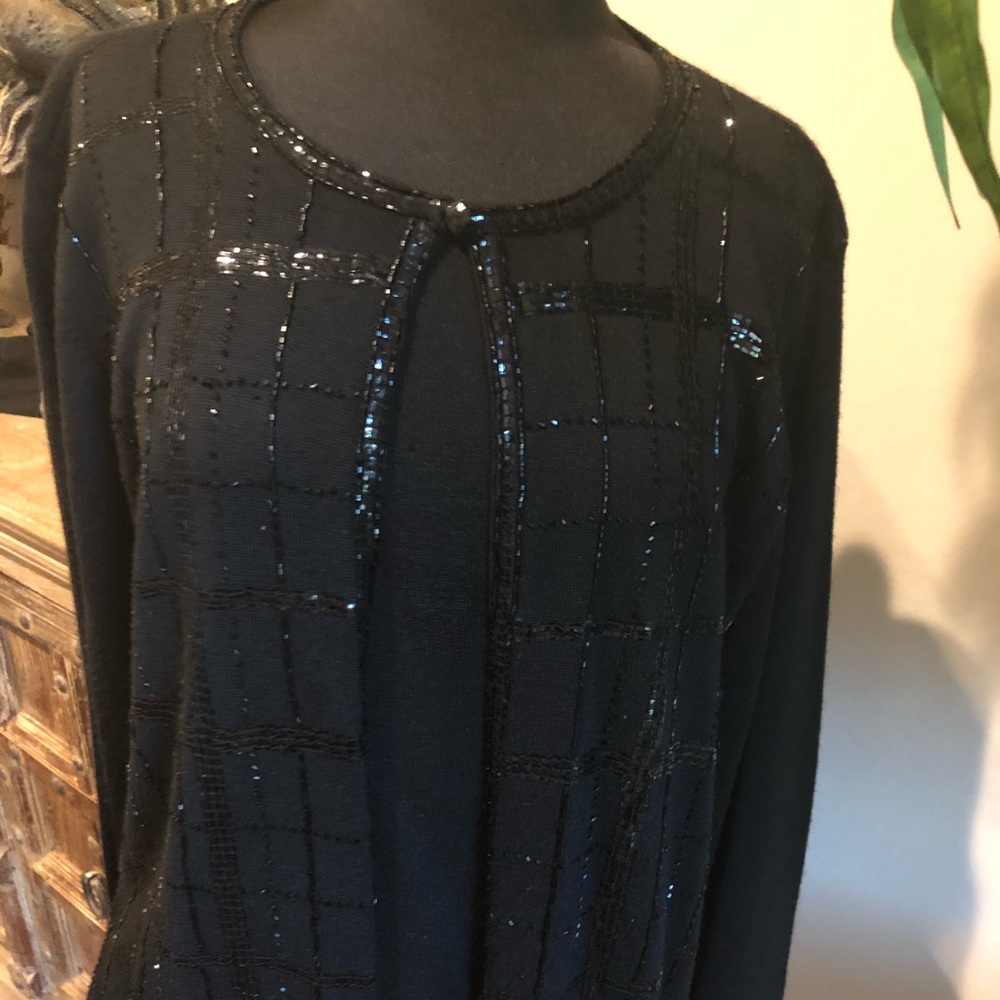 Black Sequin Embellished Sweater